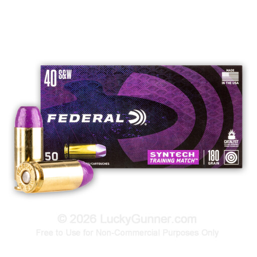 40 S&W - 180 Grain Total Synthetic Jacket FN - Federal Syntech Training Match - 50 Rounds