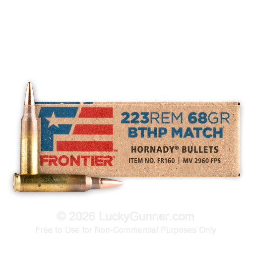 223 Rem - 68 Grain BTHP Match - Hornady Frontier - 20 Rounds