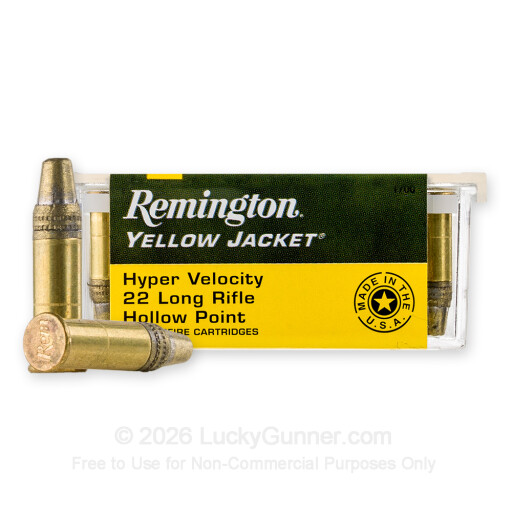 22 LR - 33 Grain Plated TCHP - Remington Yellow Jacket - 100 Rounds
