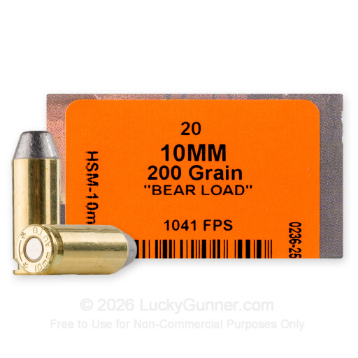 10mm Auto - 200 Grain RNFP - HSM Bear Load - 20 Rounds