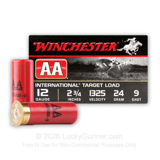 12 Gauge - 2-3/4" 7/8oz. #9 Shot - Winchester AA International Skeet - 25 Rounds