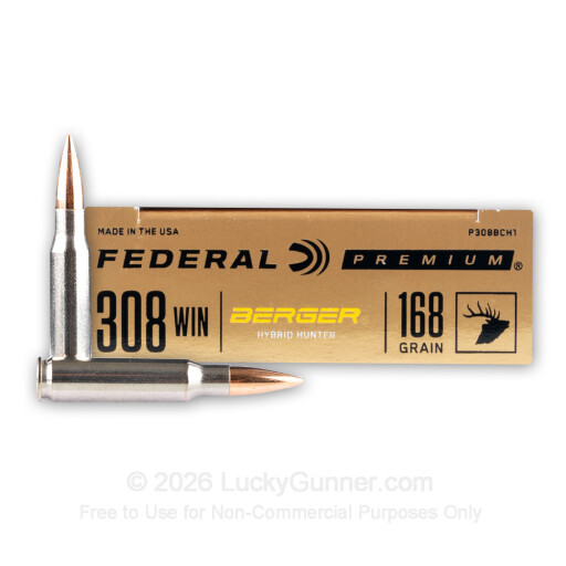 308 - 168 Grain Berger Hybrid Hunter - Federal - 20 Rounds