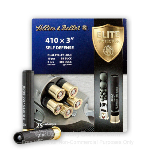 410 Gauge - 3" 15 BB Shot - 2 000 Buck Shot - Sellier & Bellot - 25 Rounds