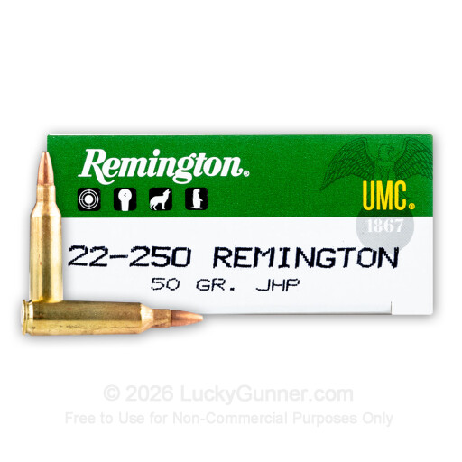 22-250 - 50 Grain JHP - Remington UMC - 20 Rounds
