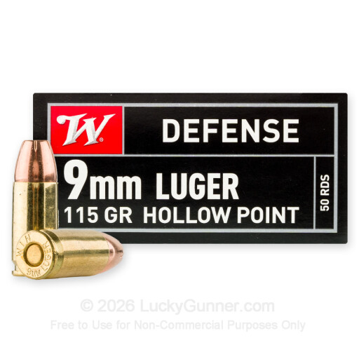 9mm - 115 gr JHP - Winchester USA - 50 Rounds