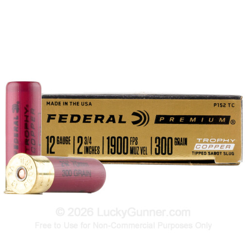 12 Gauge - 2-3/4" 300 Grain Trophy Copper Sabot Slug - Federal - 5 Rounds