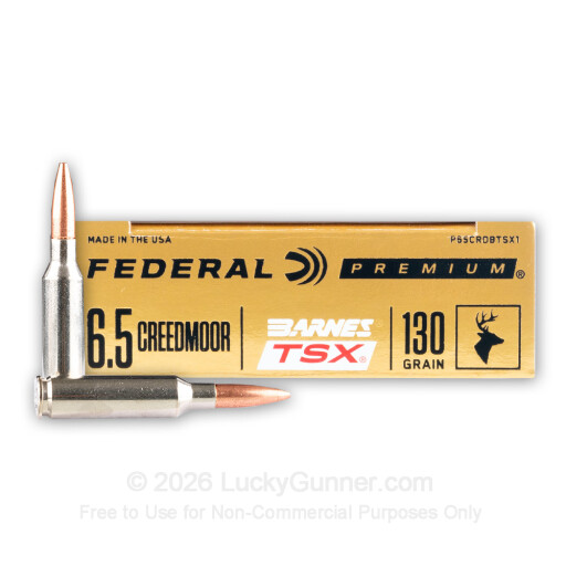6.5 Creedmoor - 130 Grain Barnes TSX - Federal - 20 Rounds