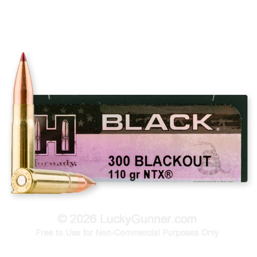 300 AAC Blackout - 110 Grain NTX - Hornady BLACK - 20 Rounds