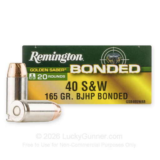 40 S&W - 165 Grain BJHP - Remington Golden Saber Bonded - 20 Rounds