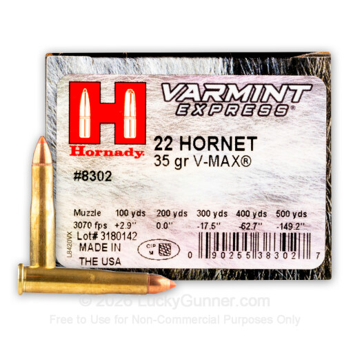 22 Hornet - 35 gr V-MAX - Hornady - 25 Rounds
