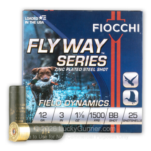 12 Gauge - 3" 1-1/8oz. BB Steel Shot - Fiocchi - 25 Rounds