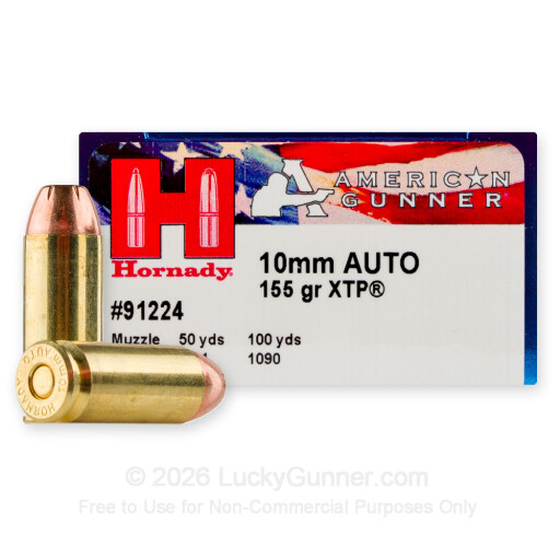 10mm Auto - 155 Grain XTP JHP - Hornady American Gunner - 20 Rounds