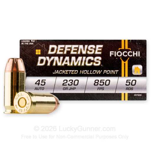 45 ACP - 230 Grain JHP - Fiocchi - 50 Rounds