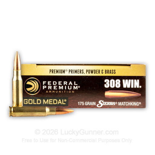308 - 175 Grain HPBT MatchKing - Federal Gold Medal - 200 Rounds