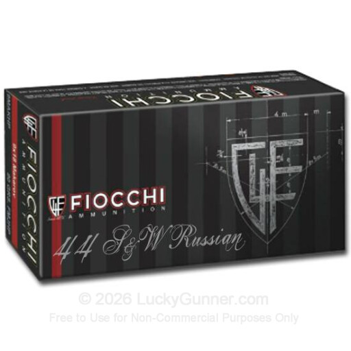44 S&W Russian - 247 Grain LRN - Fiocchi Cowboy Action - 50 Rounds