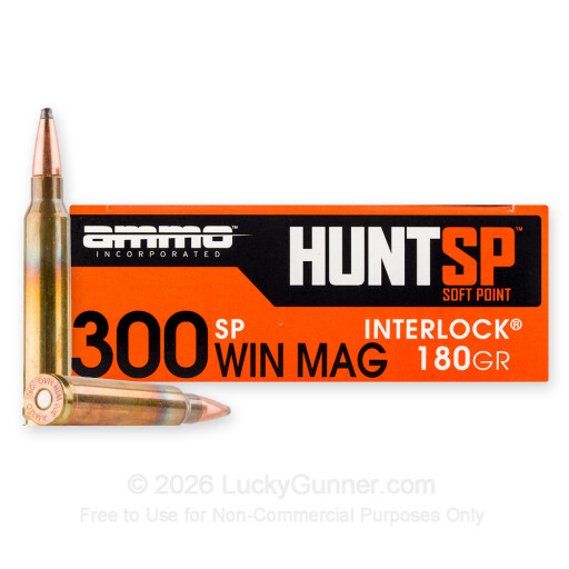 300 Winchester Magnum - 180 Grain SP - Ammo Inc. Hunt - 20 Rounds