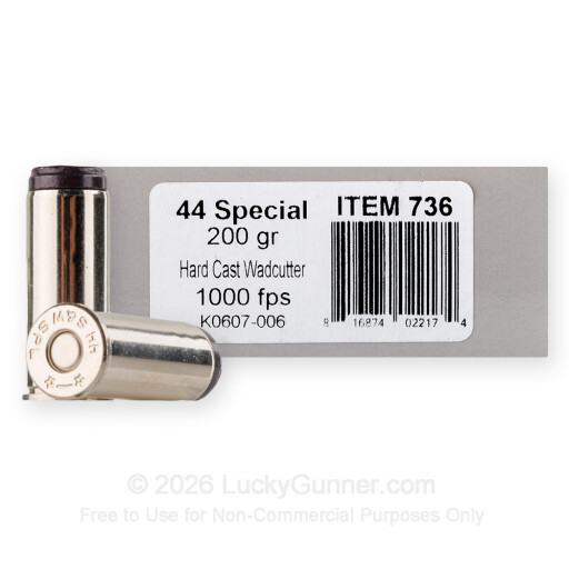 44 Special - 200 Grain Hard Cast Wadcutter - Underwood - 20 Rounds
