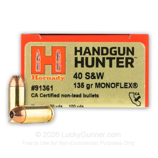 40 S&W - 135 Grain MonoFlex - Hornady Handgun Hunter - 20 Rounds