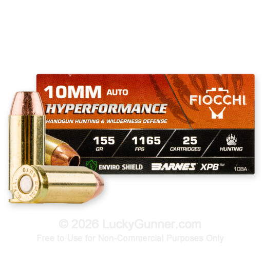 10mm Auto - 155 Grain SCHP - Fiocchi - 25 Rounds