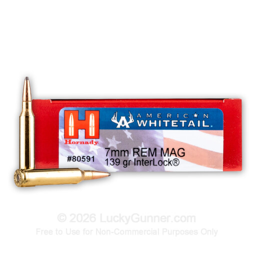 7mm Rem Mag - 139 gr SP - Hornady American Whitetail - 20 Rounds