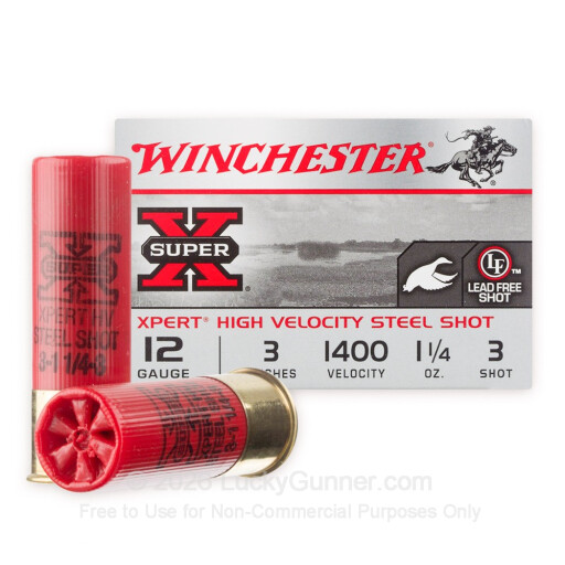 12 Gauge - 3" 1-1/4oz. #3 Steel Shot - Winchester Super-X - 25 Rounds