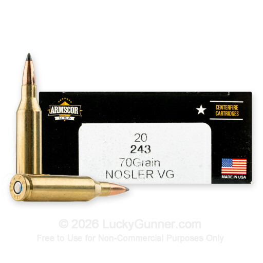 243 - 70 Grain Varmageddon - Armscor USA - 20 Rounds