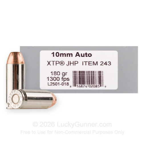 10mm Auto - 180 Grain XTP JHP - Underwood - 20 Rounds