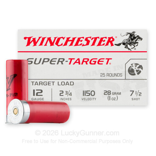 12 Gauge - 2-3/4" 1oz. #7.5 Shot - Winchester Super Target - 25 Rounds