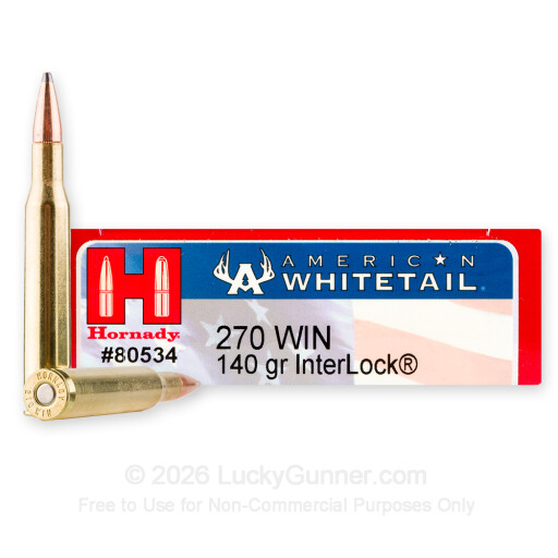 270 - 140 Grain Interlock - Hornady American Whitetail - 20 Rounds