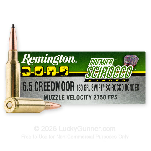 6.5 Creedmoor - 130 Grain Scirocco Bonded - Remington - 20 Rounds
