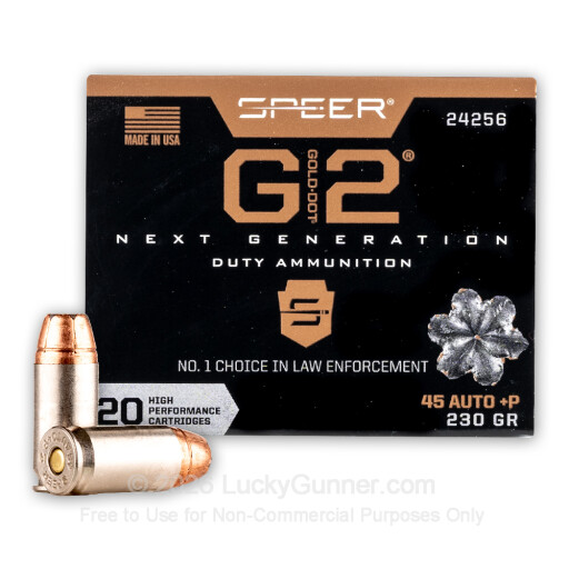 45 ACP - +P 230 Grain JHP - Speer Gold Dot G2 - 20 Rounds