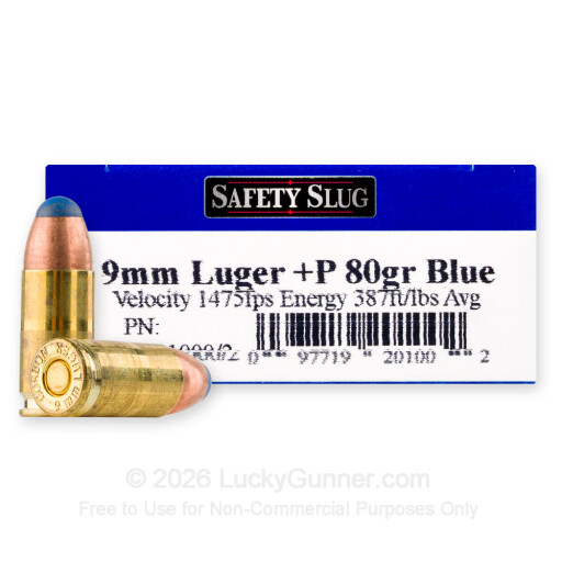9mm - +P 80 Grain Pre-Fragmented Hollow Point - Glaser Safety Slug - 20 Rounds