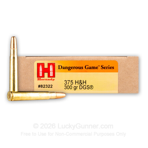 375 H&H - 300 Grain DGS - Hornady Dangerous Game - 20 Rounds