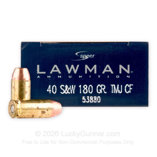 40 S&W - 180 gr TMJ Clean-Fire - Speer LAWMAN - 50 Rounds
