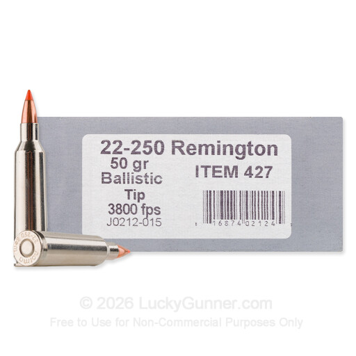 22-250 - 50 Grain Ballistic Tip Varmint - Underwood - 20 Rounds