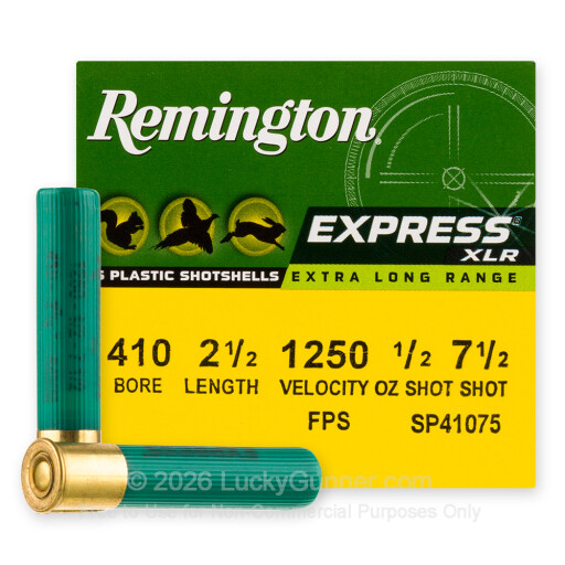 410 Bore - 2-1/2" 1/2oz. #7.5 Shot - Remington Express XLR - 25 Rounds