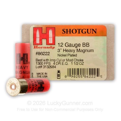 12 Gauge - 3" 1-1/2 oz. BB Shot - Hornady Heavy Magnum Coyote - 10 Rounds