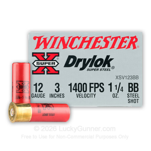 12 Gauge - 3" BB SuperX DryLok BB Shot - Winchester - 25 Rounds