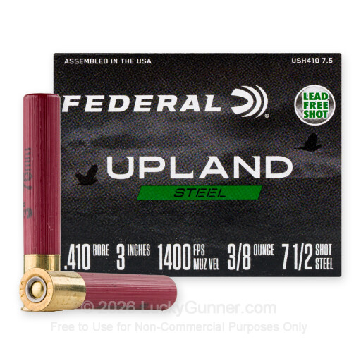 410 Bore - 3" 3/8oz. #7.5 Shot - Federal Upland Steel - 25 Rounds