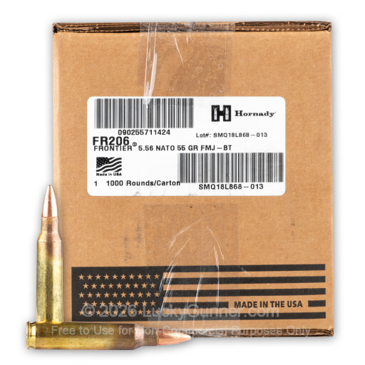 5.56x45 - 55 Grain FMJ M193 - Hornady Frontier - 1000 Rounds
