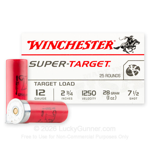 12 Gauge - 2-3/4" 1oz. #7.5 Shot - Winchester Super Target - 25 Rounds