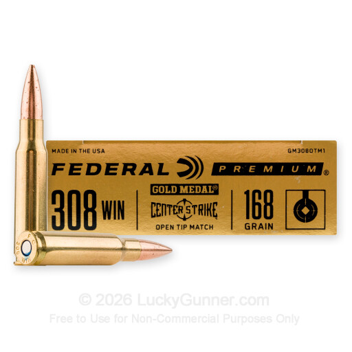 308 - 168 Grain OTM - Federal Gold Medal CenterStrike - 20 Rounds