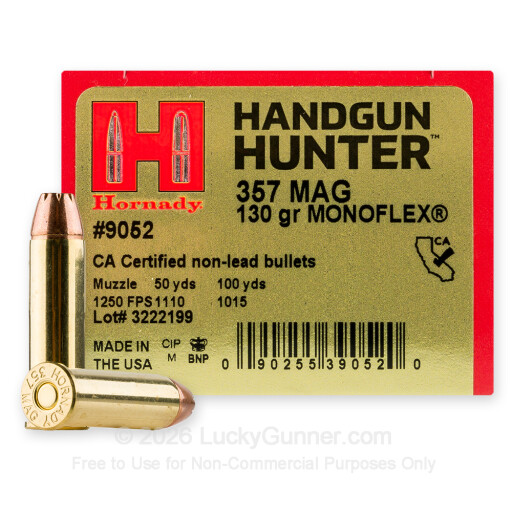 357 Mag - 130 Grain MonoFlex - Hornady Handgun Hunter - 25 Rounds
