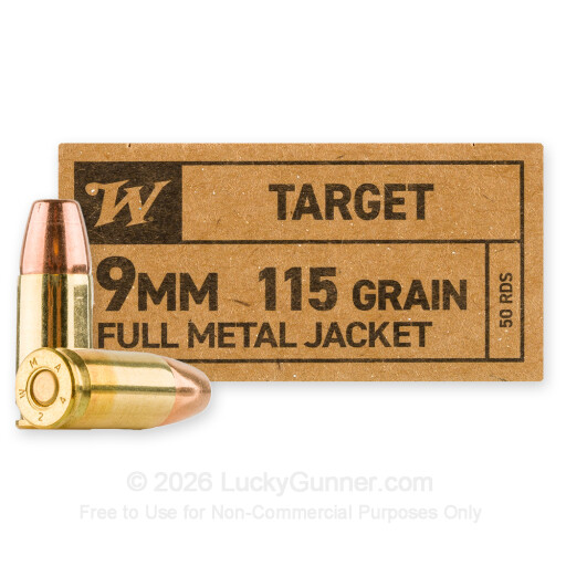 9mm - 115 Grain FMJ FN - Winchester Service Grade - 50 Rounds