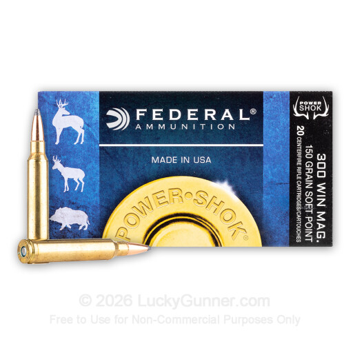 300 Winchester Magnum - 150 gr SP - Speer Hot-Cor® - Federal Power-Shok - 20 Rounds