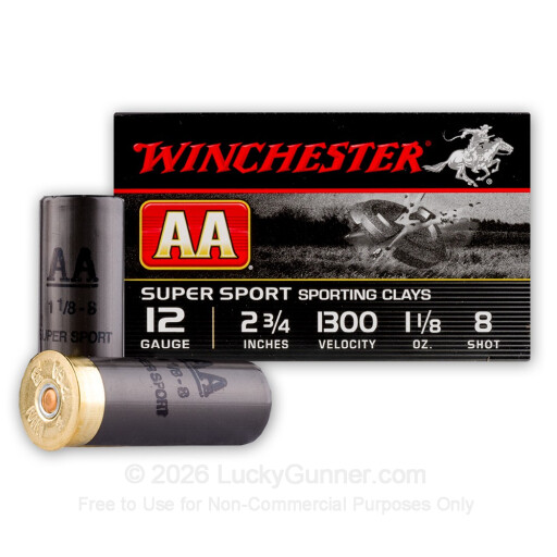 12 Gauge - 2-3/4" #8 Shot - Winchester AA Sporting Clays - 25 Rounds