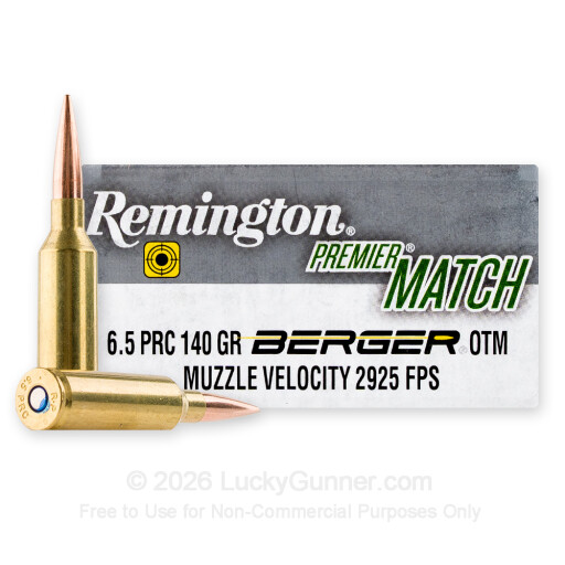 6.5 PRC - 140 Grain OTM - Remington Premier Match - 20 Rounds