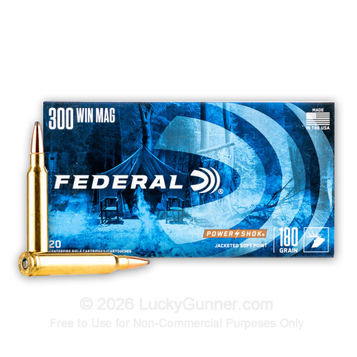 300 Winchester Magnum - 180 Grain SP - Speer Hot-Cor® - Federal Power-Shok - 20 Rounds