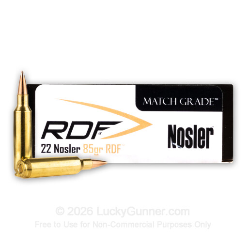 22 Nosler - 85 Grain HPBT - Nosler Match Grade - 20 Rounds