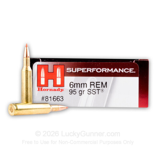 6mm Remington - 95 gr SST Interlock - Hornady Superformance - 20 Rounds